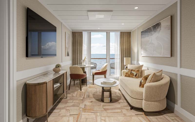 Oceania Aurelia - woonkamer van de Horizon Suite - Impressie