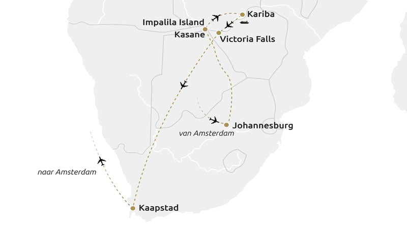 Route Lake Kariba cruise