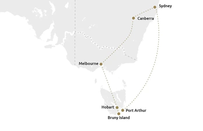 Routekaart muziekreis Australië