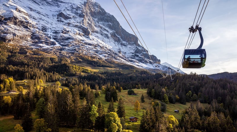 Eiger-Express-Grindelwald-Eigernordwand-Weitansicht-Kabine-rechts