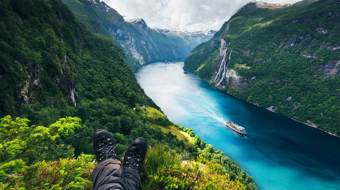 Cruise langs de fjorden en treinreis door Noorwegen