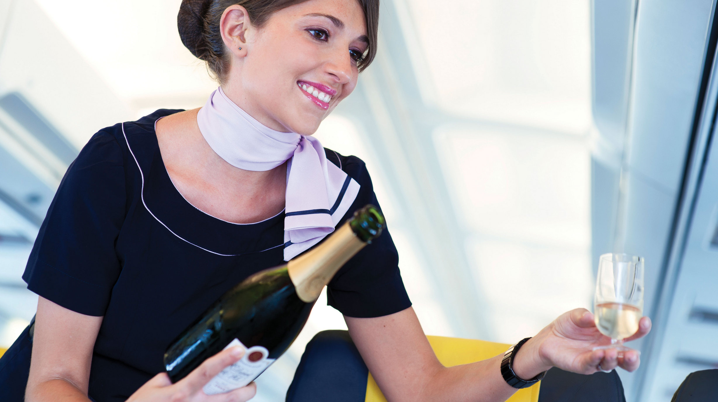 Stewardess vliegtuig