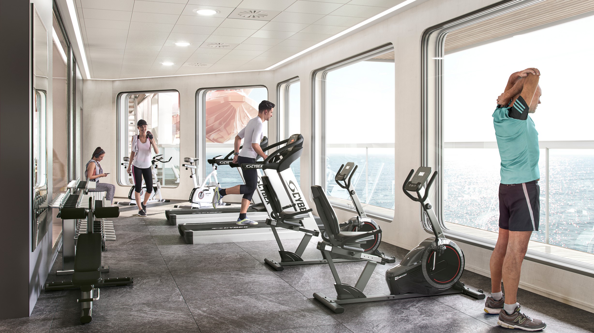 Gym with people_copyright Havila Voyages