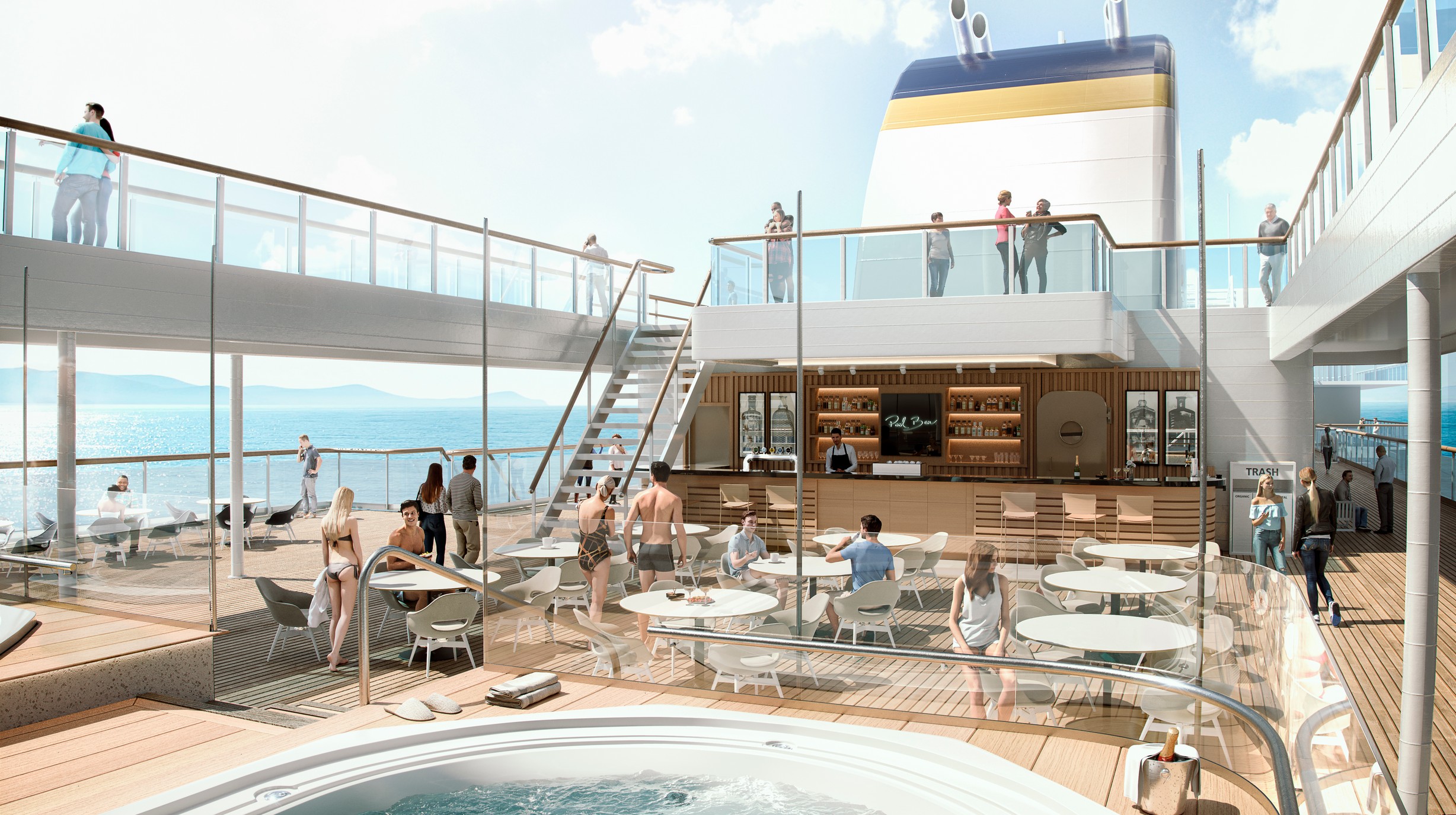 Outdoor deck and bar_copyright Havila Voyages